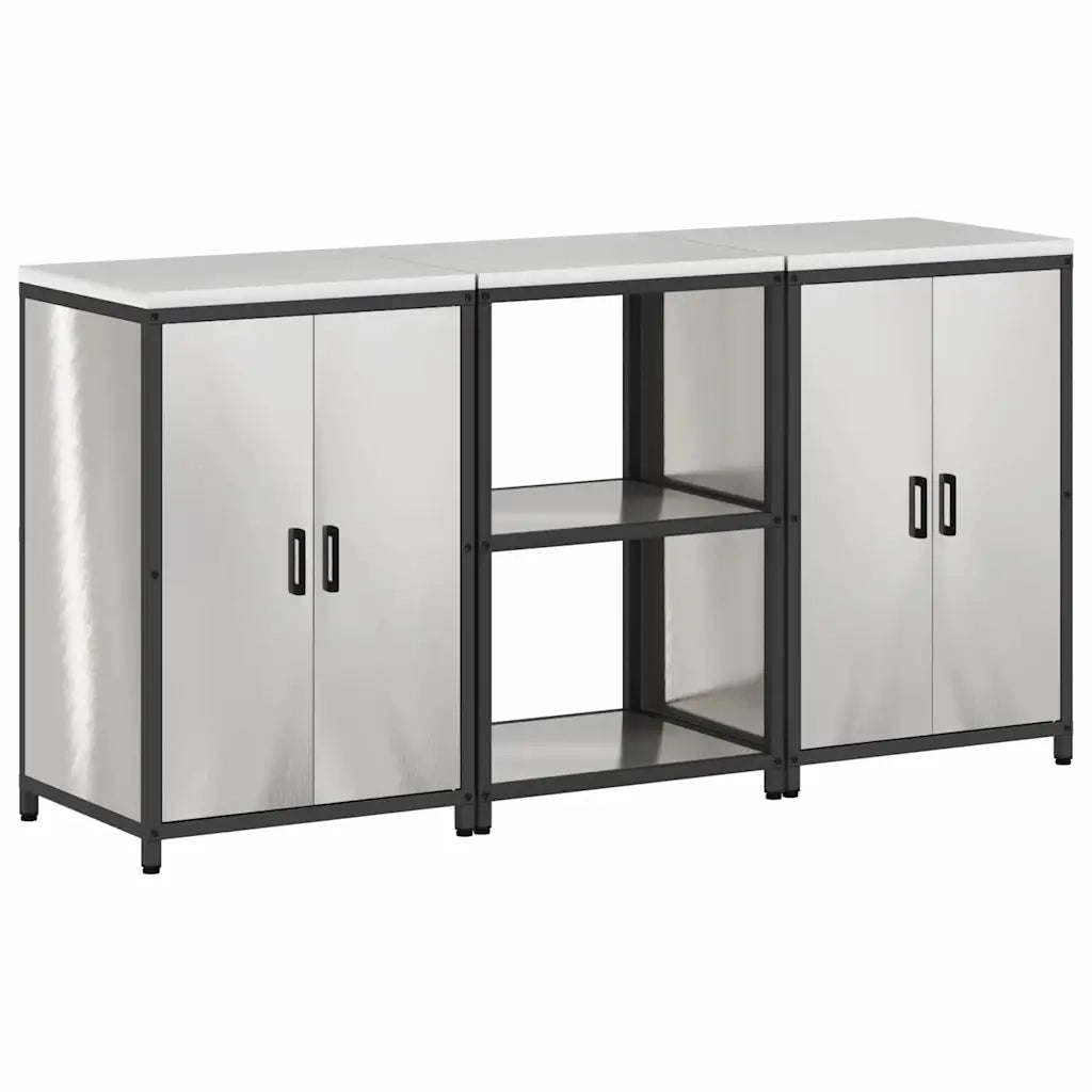 Set di Stoccaggio per Cucina 3 pcs Argento Acciaio inossidabile