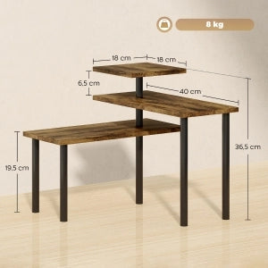 Scaffale da cucina girevole a 3 livelli, design salvaspazio in legno effetto rustico, 40 x 18 x 36,5 cm