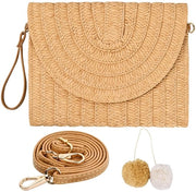 Clutch con stro, borsa da spiaggia con rami, clutch con rami, borsa a spalla con rami, borsa boho per donne 27 x 20 cm