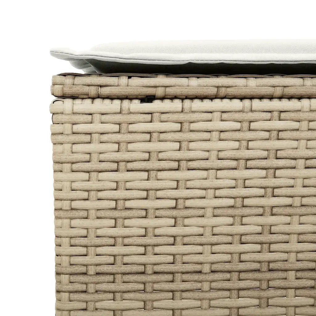 Set Divano da Giardino 4 pz con Cuscini Beige in Polyrattan