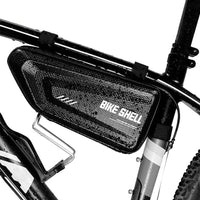 Borsa Portaoggetti da Sottocanna Bicicletta 26x10x4 cm Doppia Tasca Rigida Effetto Carbonio