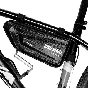 Borsa Portaoggetti da Sottocanna Bicicletta 26x10x4 cm Doppia Tasca Rigida Effetto Carbonio