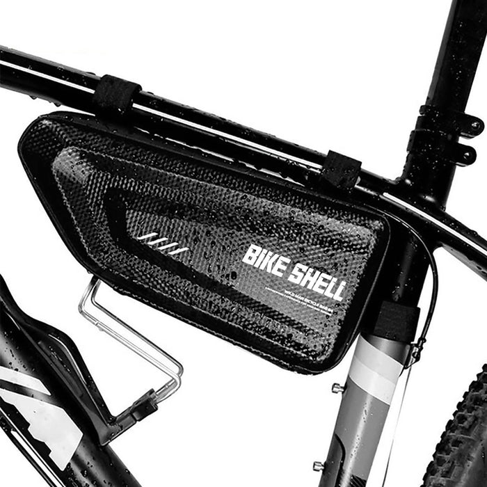 Borsa Portaoggetti da Sottocanna Bicicletta 26x10x4 cm Doppia Tasca Rigida Effetto Carbonio