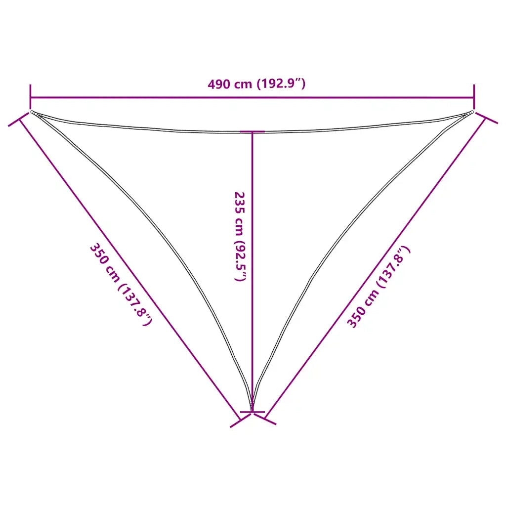 Parasole a Vela Oxford Triangolare 3,5x3,5x4,9 m Arancione 135725
