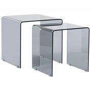 Set di 2 Tavolini Rettangolari in Vetro nero Trasparente Minimalista stile Minimalista soggiorno