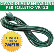 Cavo di Alimentazione per Folletto Vk120 Vk121 Vk122 7 Metri