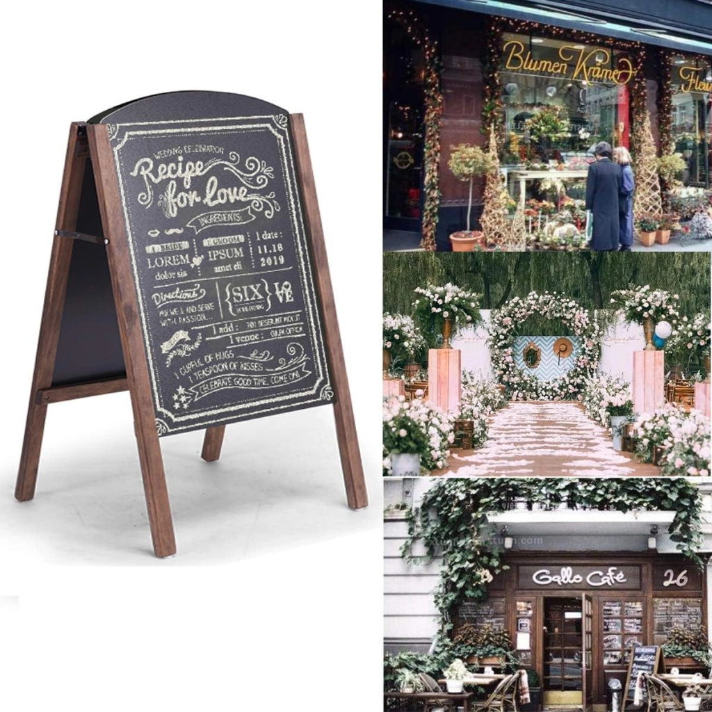 Lavagnetta per Presentazioni Pieghevole, a Doppia Faccia, Scrivibile e Cancellabile, Cavalletto e Cornice, Cartellone Pubblicitario per Ristorante, Bar Negozio, Caffeteria, 45X60X80 cm