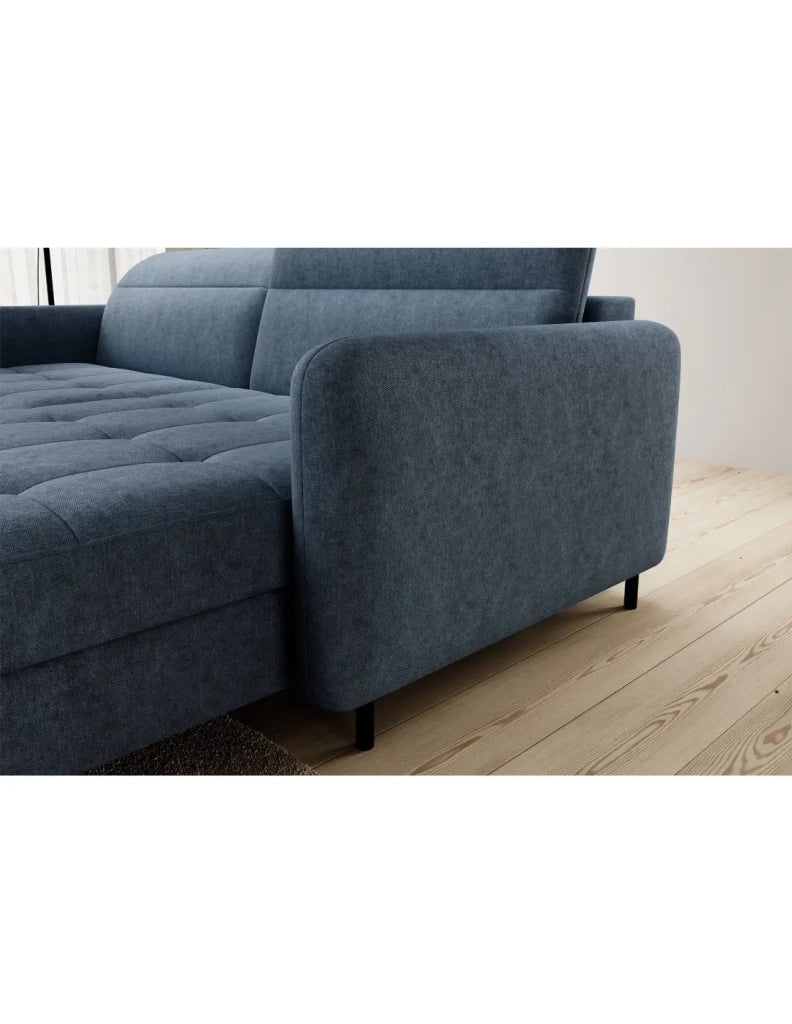 Divano ad angolo collezione GOUMSI colore Blu scuro melange