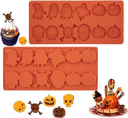 Mold per dolce di silicone a forma di zucca e teschio per Halloween - Halloween 12-cavità forma per dolci di Halloween per gelato e cioccolato DIY