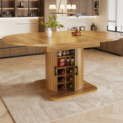 TAVOLO DA PRANZO ALLUNGABILE 118-158x118x76 cm MDF e Metallo Marrone Scuro