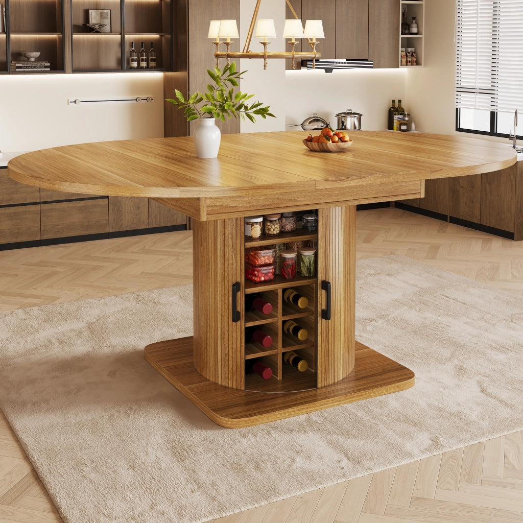 TAVOLO DA PRANZO ALLUNGABILE 118-158x118x76 cm MDF e Metallo Marrone Scuro