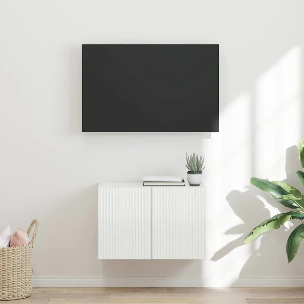 Mobile TV da parete-Mobile TV a Muro-Credenza TV Bianco Lucido 59,5 x 31 x 40 cm