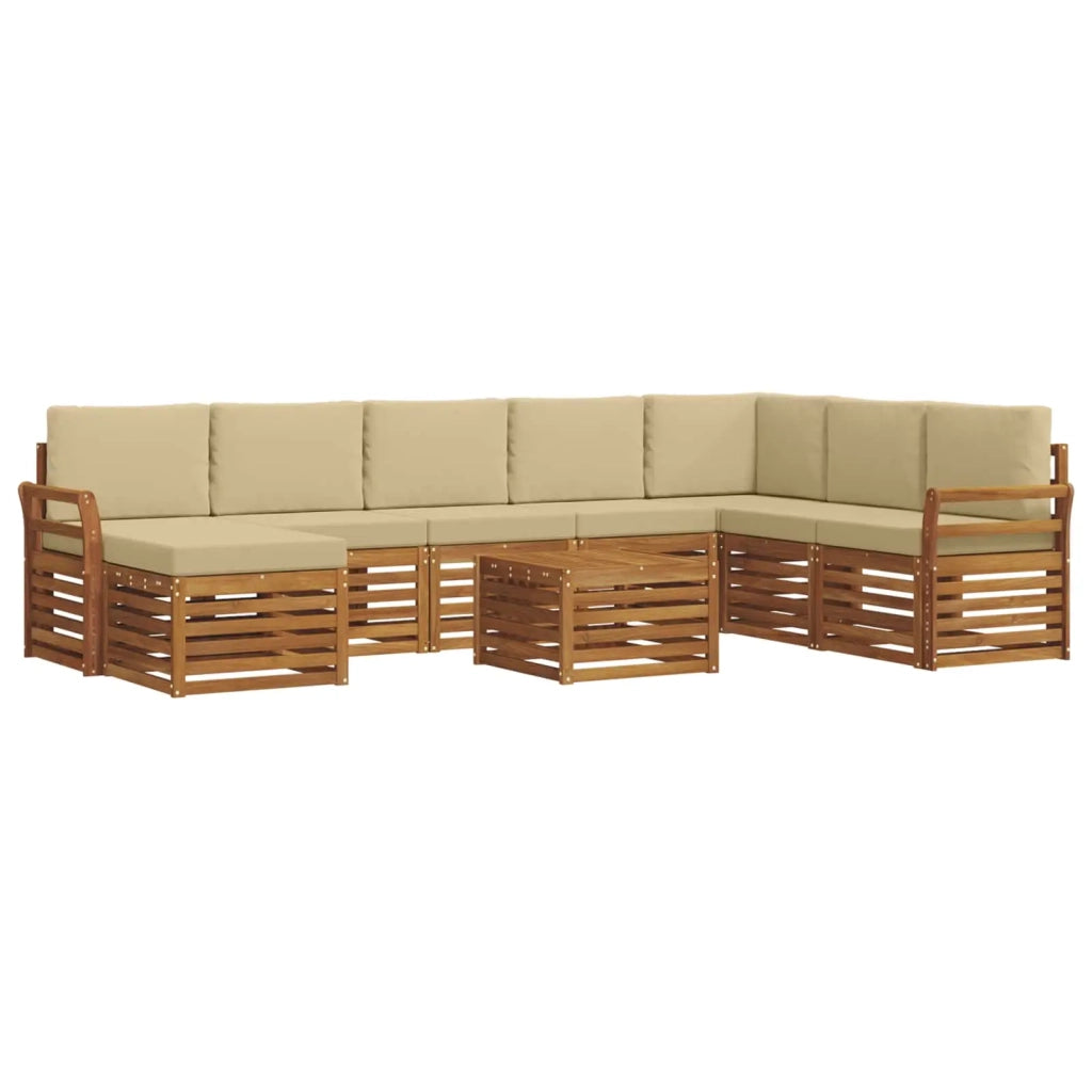 Set divano sezionale con cuscino 9 pcs Naturale e Beige 3375333
