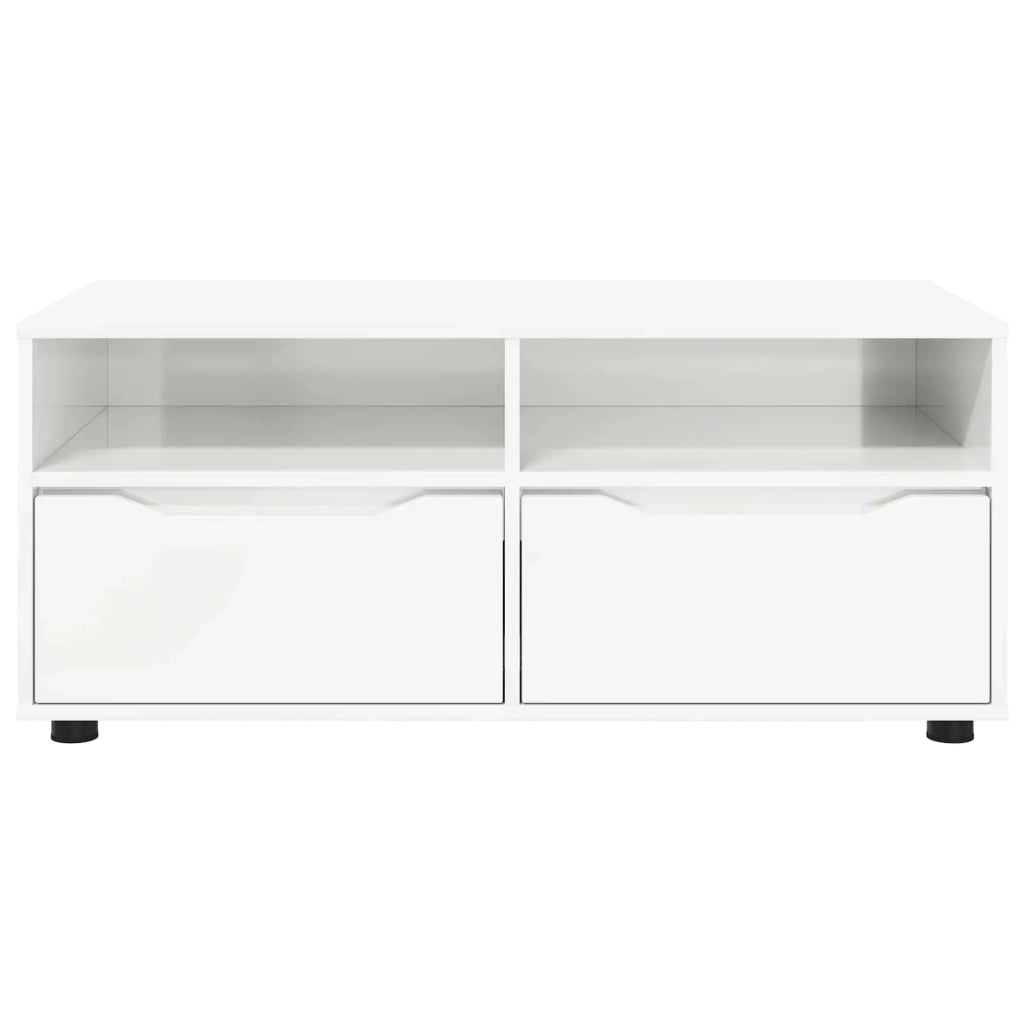 Mobile TV Bianco Lucido 100 x 48 x 43 cm Legno multistrato 888931