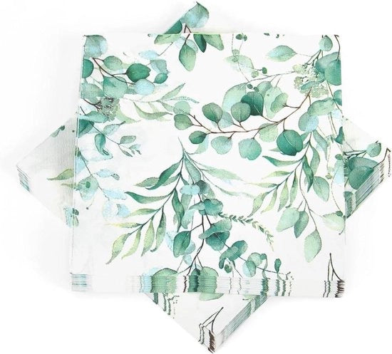 Serviette a foglia di menta - 40 pezzi, per matrimoni e feste, 33 x 33 cm