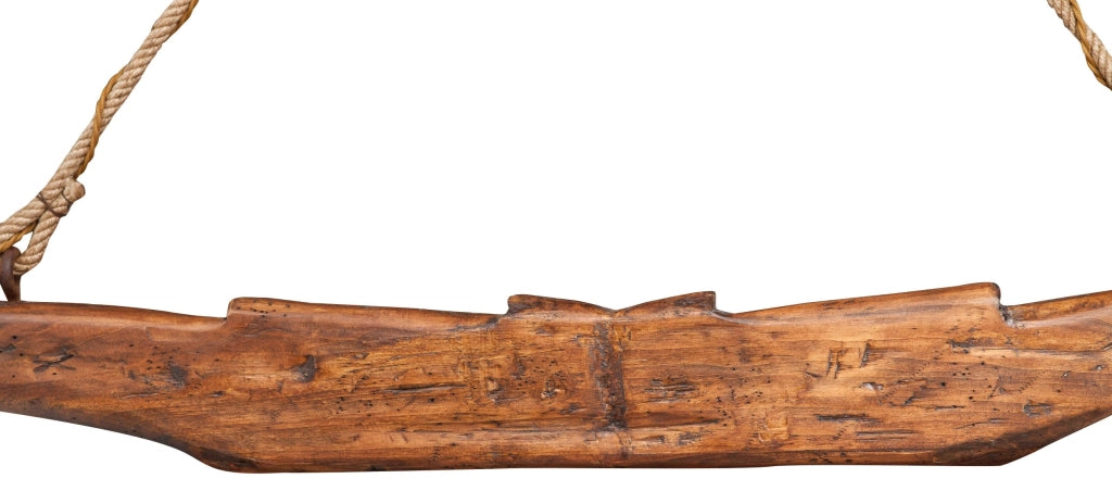 Biscottini Giogo lampadario in legno massello di tiglio finitura noce Made in Italy