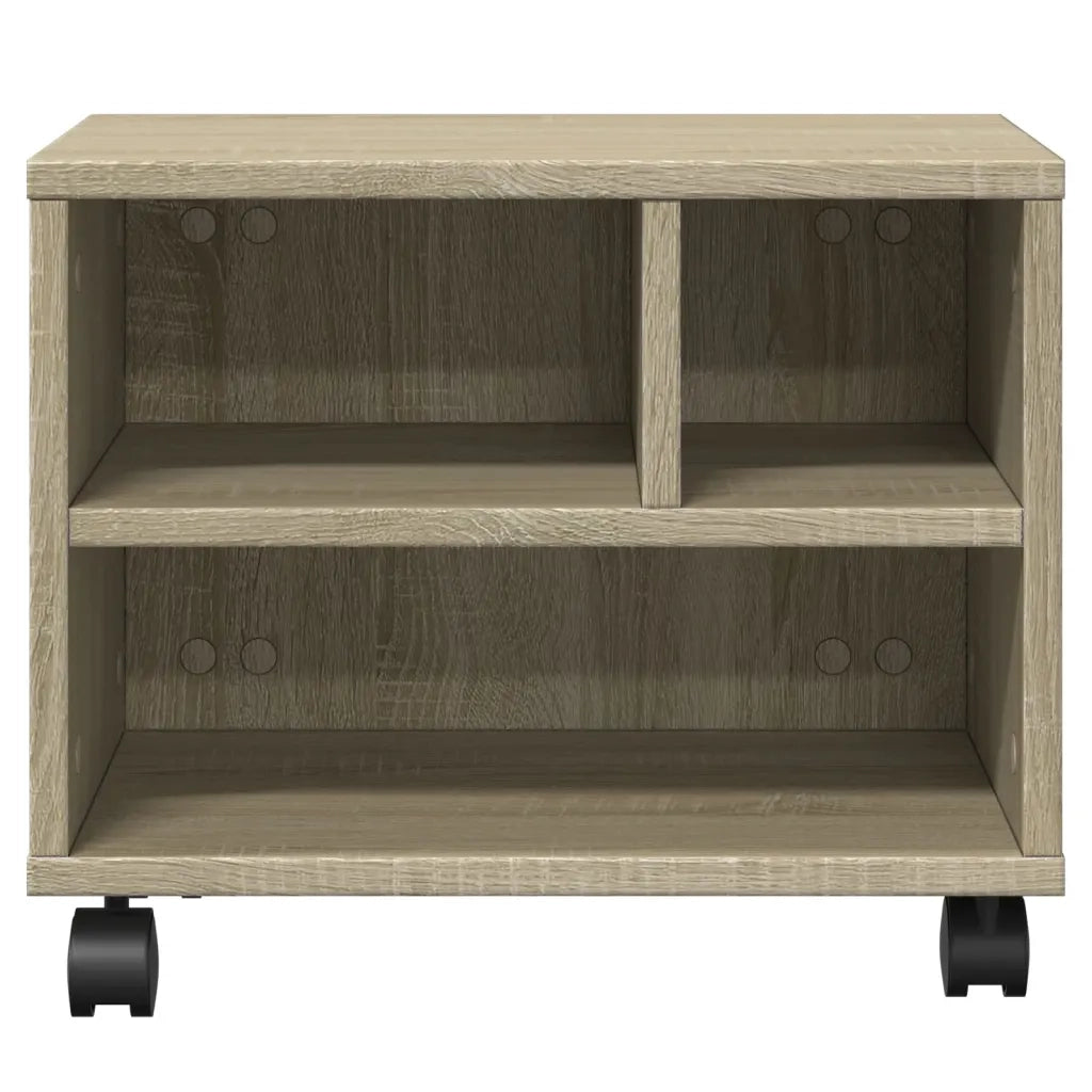 Supporto per Stampante con Ruote Rovere Sonoma 41x32x34,5 cm