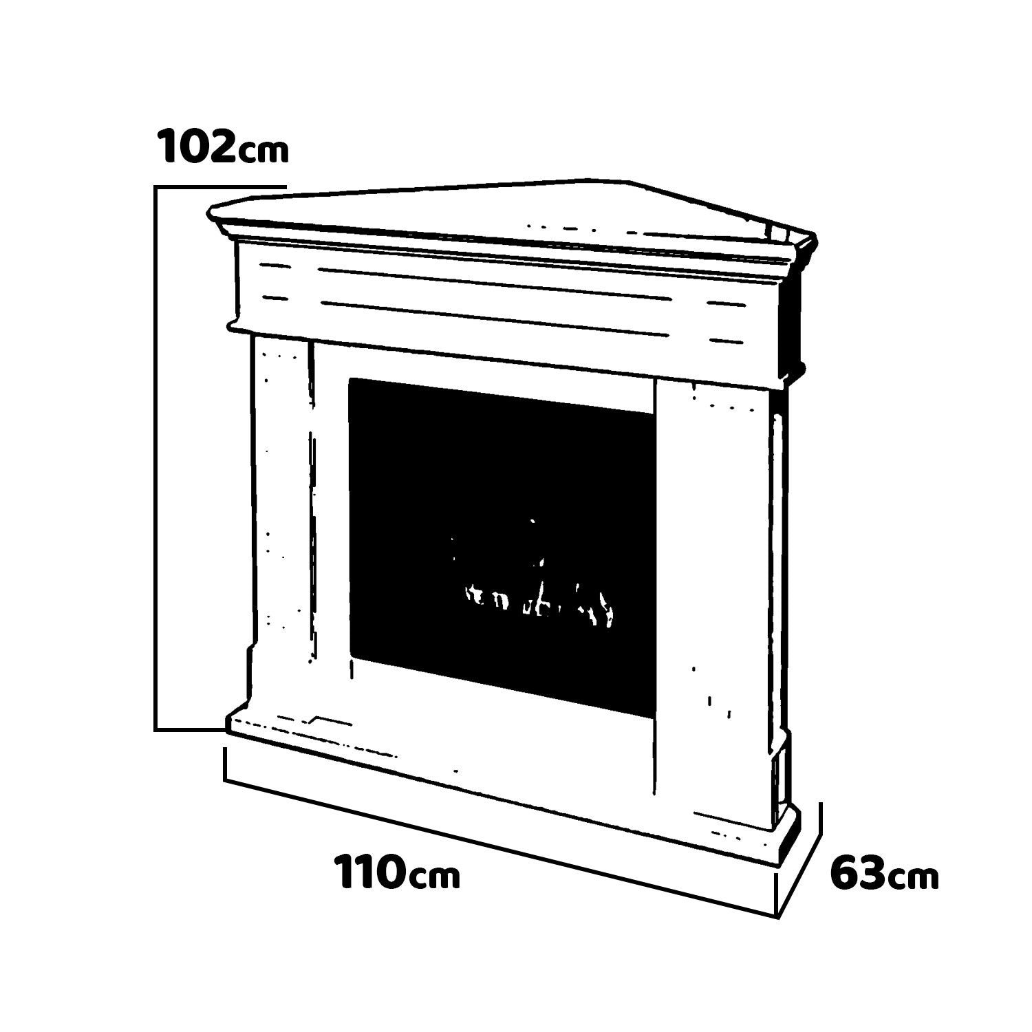 Ford - Camino a bioetanolo angolare da terra 110x63xH102 cm, colore bianco