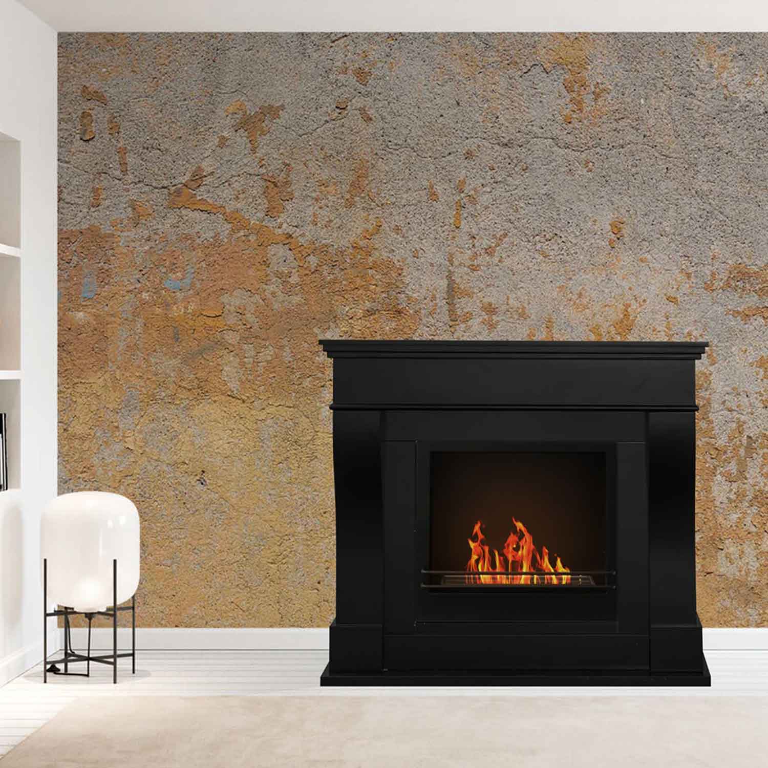 Washington - Camino a bioetanolo da terra 111x43xH99 cm, colore nero