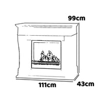 Washington - Camino a bioetanolo da terra 111x43xH99 cm, colore nero