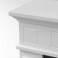 Jefferson - Camino a bioetanolo da terra in legno 89,5x28xH90,5 cm, colore bianco