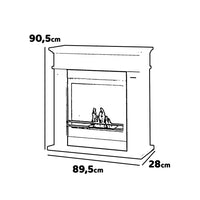 Jefferson - Camino a bioetanolo da terra in legno 89,5x28xH90,5 cm, colore bianco