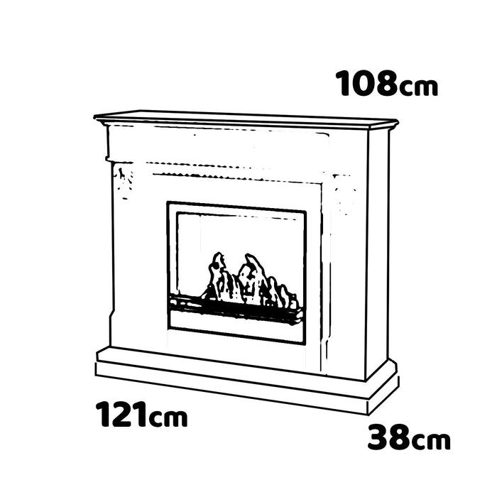 Truman - Camino a bioetanolo da terra effetto marmo 121x38xH108 cm