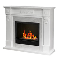 Truman - Camino a bioetanolo da terra effetto marmo 121x38xH108 cm