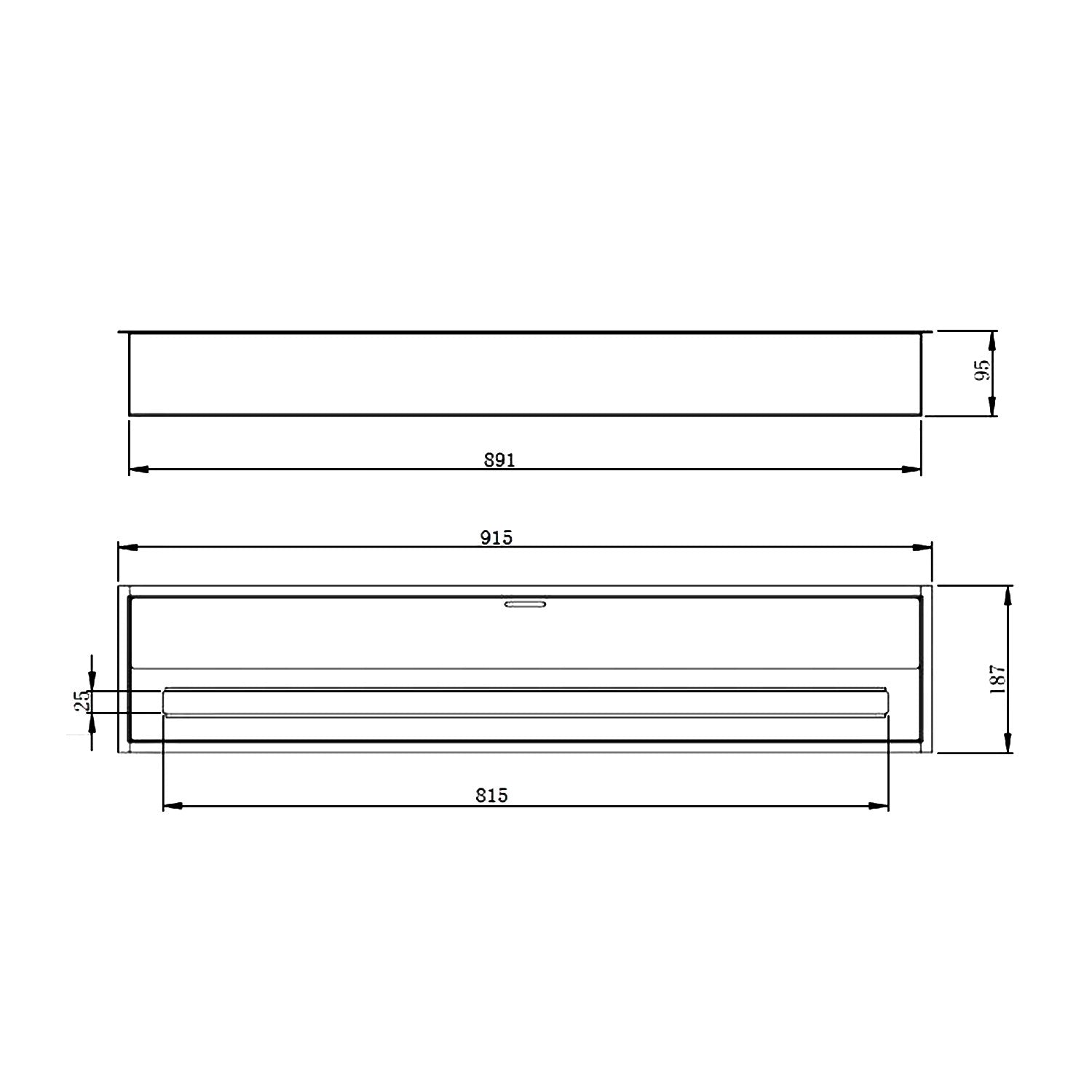 Bruciatore a bioetanolo per camino 7 L, in acciaio inox 91,5x18,7xH9,5 cm