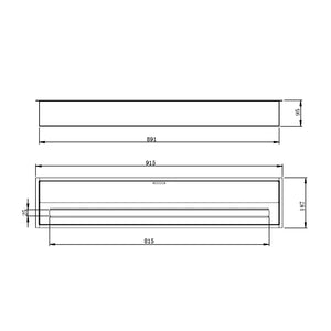Bruciatore a bioetanolo per camino 7 L, in acciaio inox 91,5x18,7xH9,5 cm