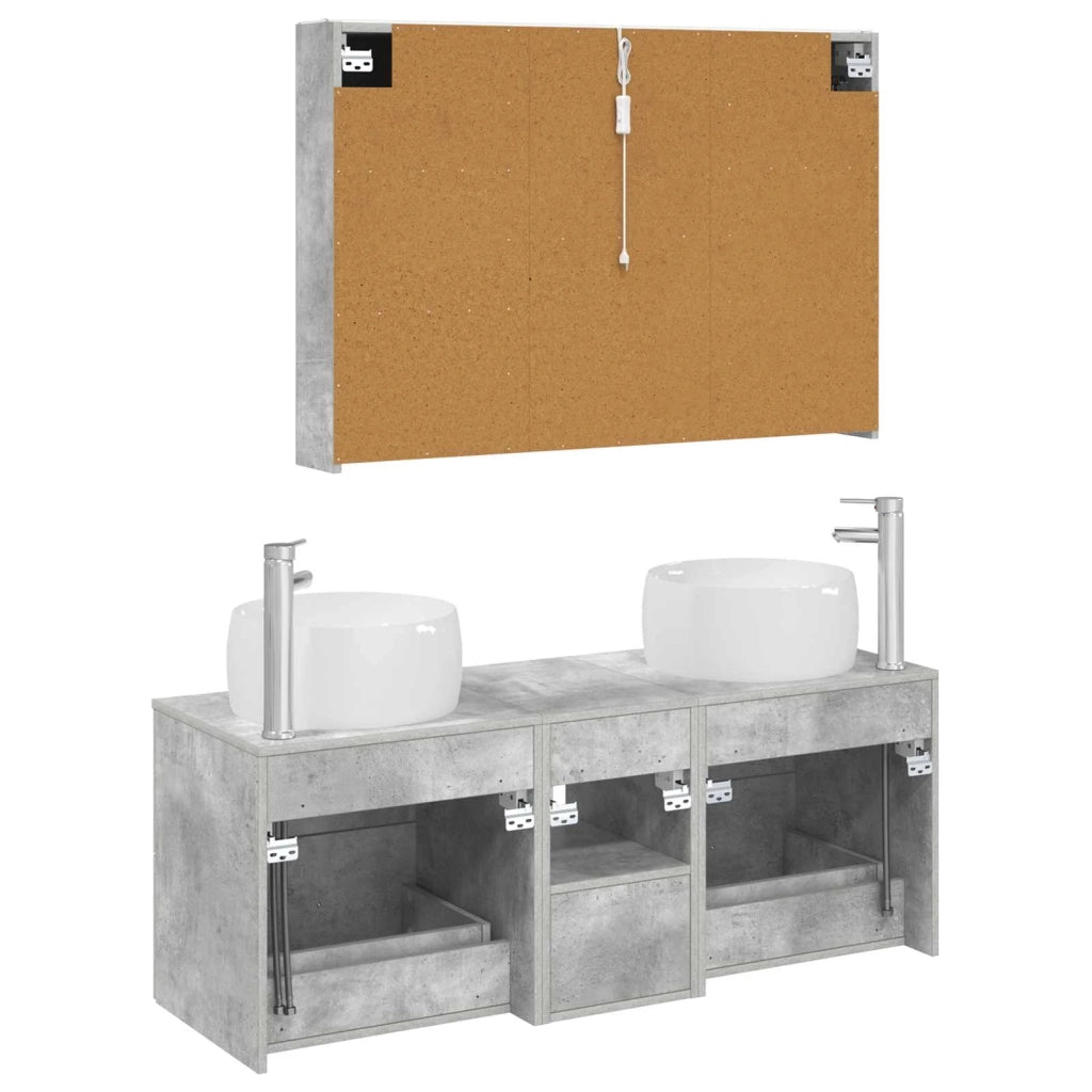 Set di mobili per il bagno 4 pcs Grigio Cemento 3407026