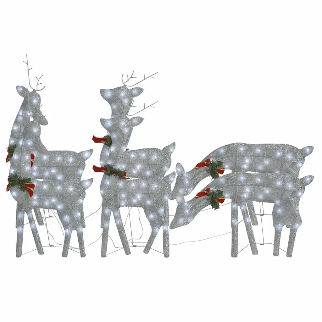 Renne di Natale 6 pz Argento Bianco Freddo in Rete CFW3696880