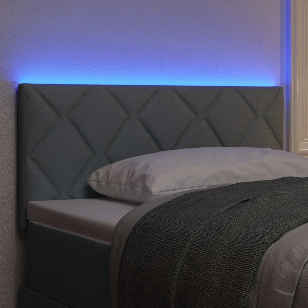Testiera LED Grigio chiaro 100 cm Tessuto 3338200