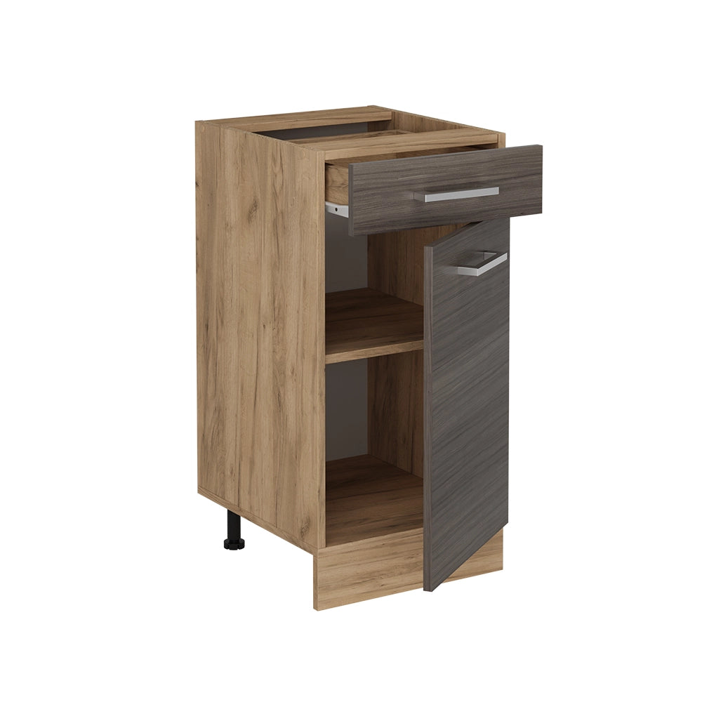 Mobiletto base per cucina R-Line Grigio nobile/Rovere dorato 40 cm, PL Antracite Vicco