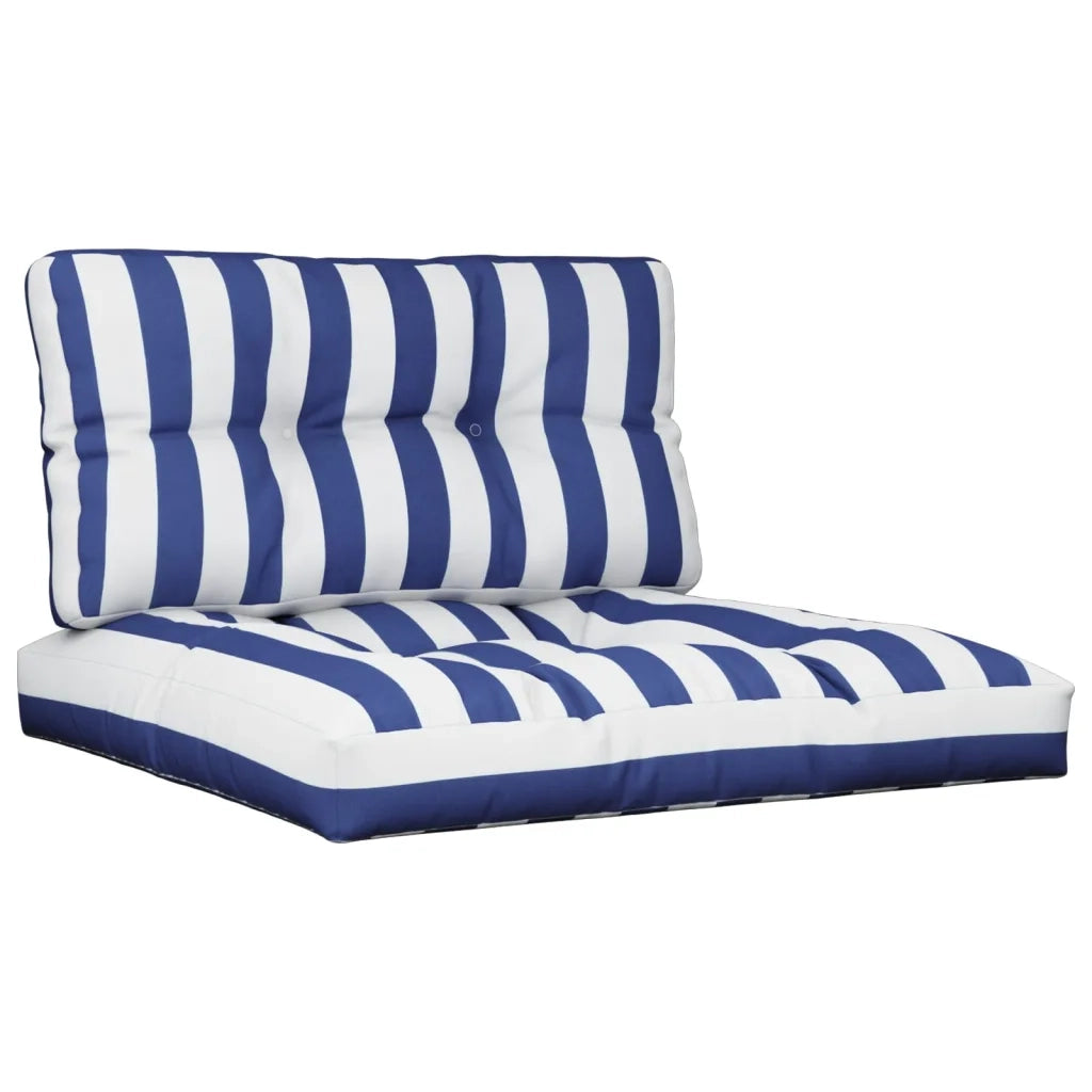 Cuscini per Pallet 2 pz Strisce Blu e Bianche in Tessutocod mxl 95651
