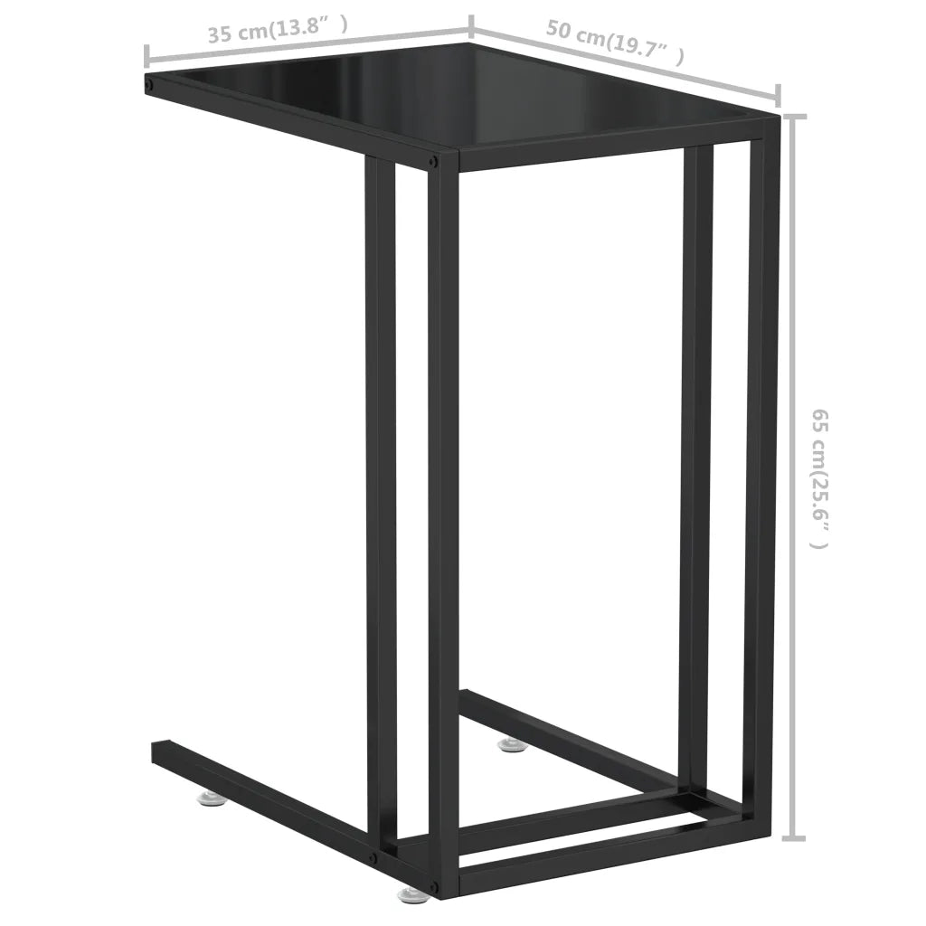 Tavolino per Computer Nero 50x35x65 cm in Vetro Temperato cod mxl 13175