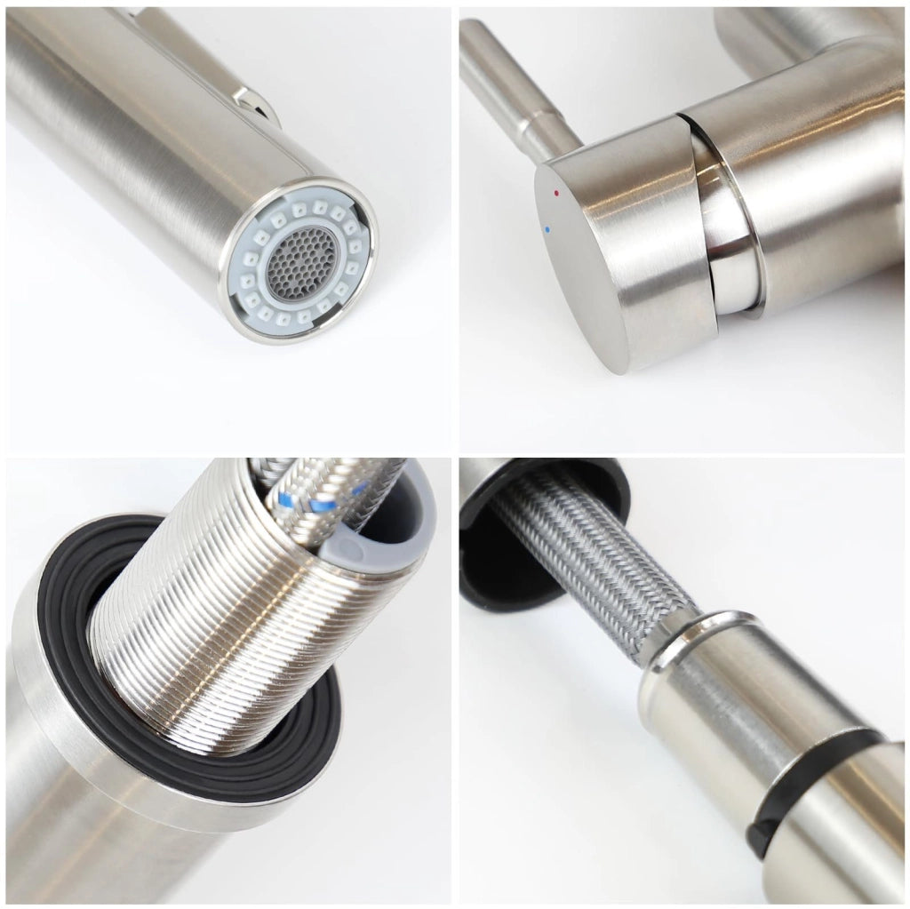 ZMH Miscelatore in acciaio inox con doccia estraibile e rotazione a 360°