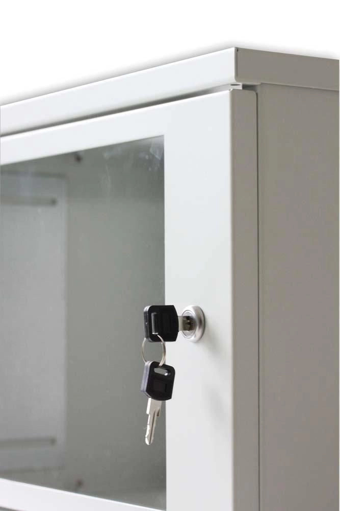 Armadio Rack 19'' a muro 16 unità prof. 400 Grigio Assemblato