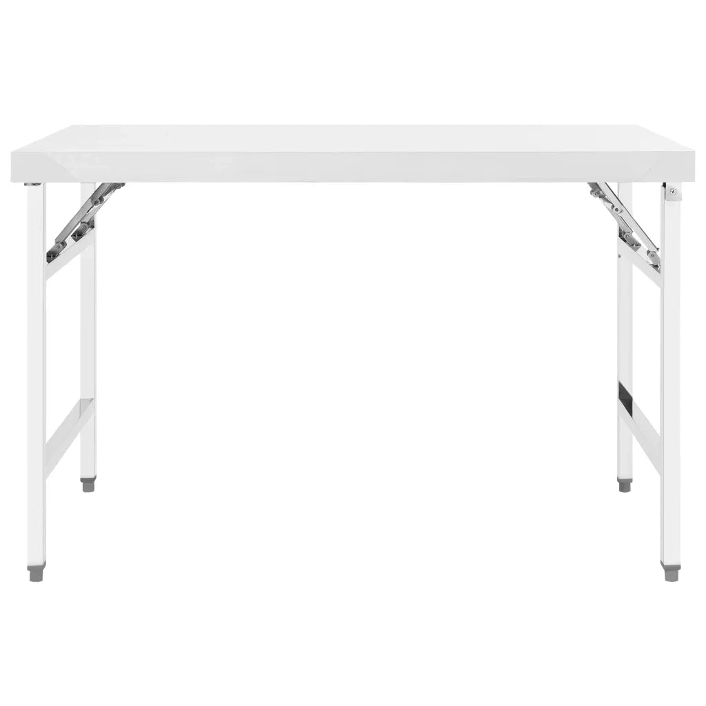 Tavolo da Lavoro Cucina Pieghevole 120x60x80 cm in Acciaio Inox CFW9692005
