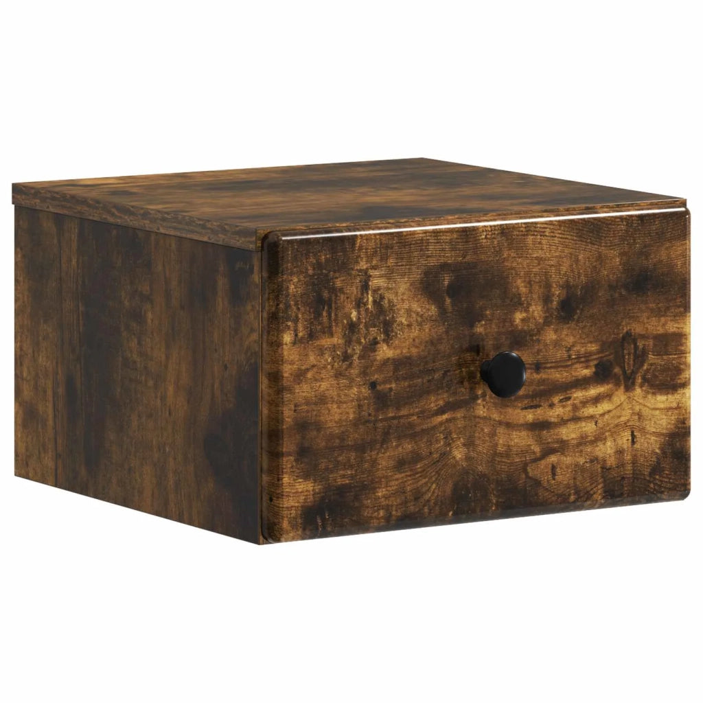 Mobiletto da notte a muro Rovere Fumo 34,5 x 33 x 20 cm 899115