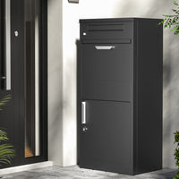 Cassetta postale per pacchi nera 500 x 370 x 1120 mm Portapacchi con serratura