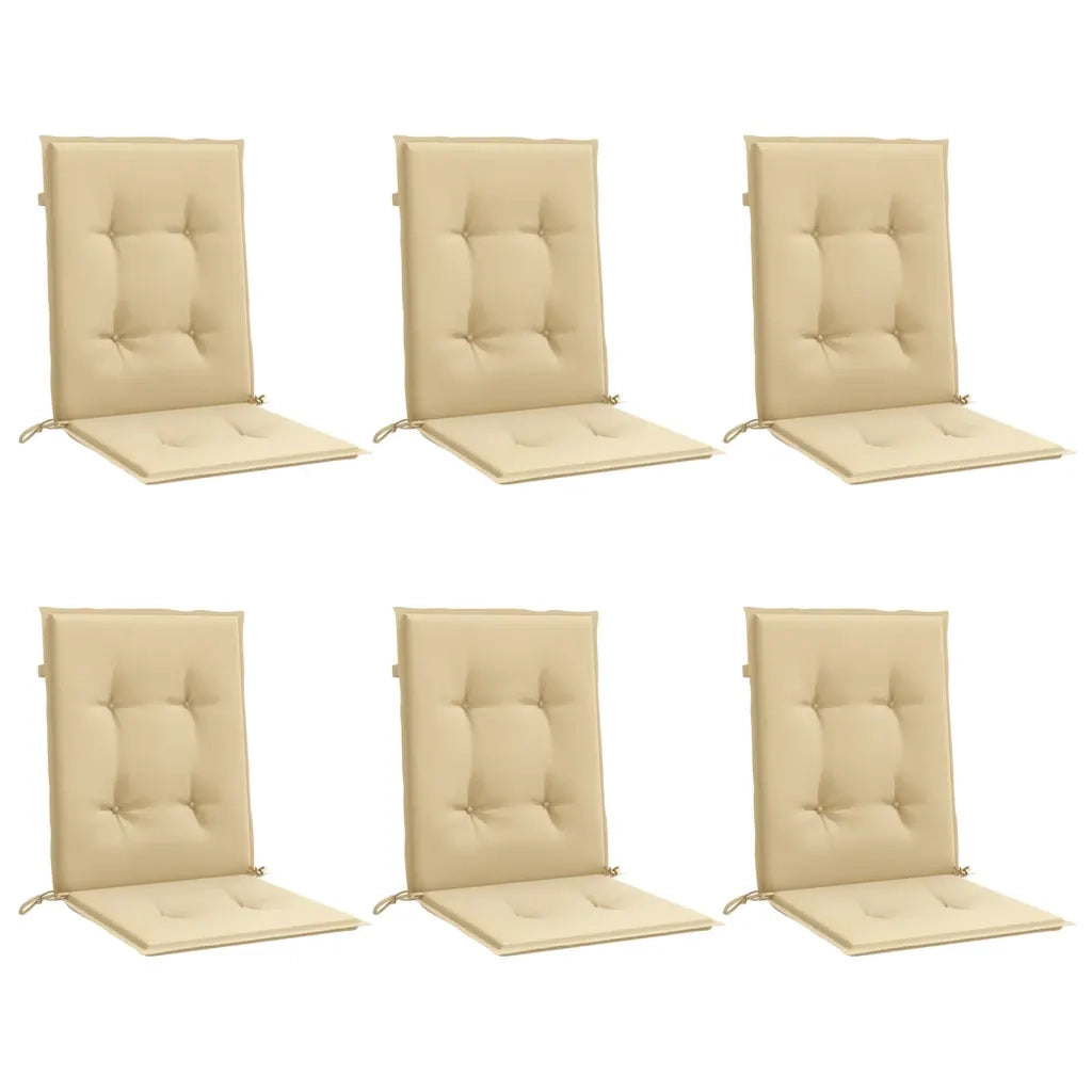 Cuscini Sedia Schiena Bassa 6 pz Beige MÃ©lange 100x50x4 Tessuto
