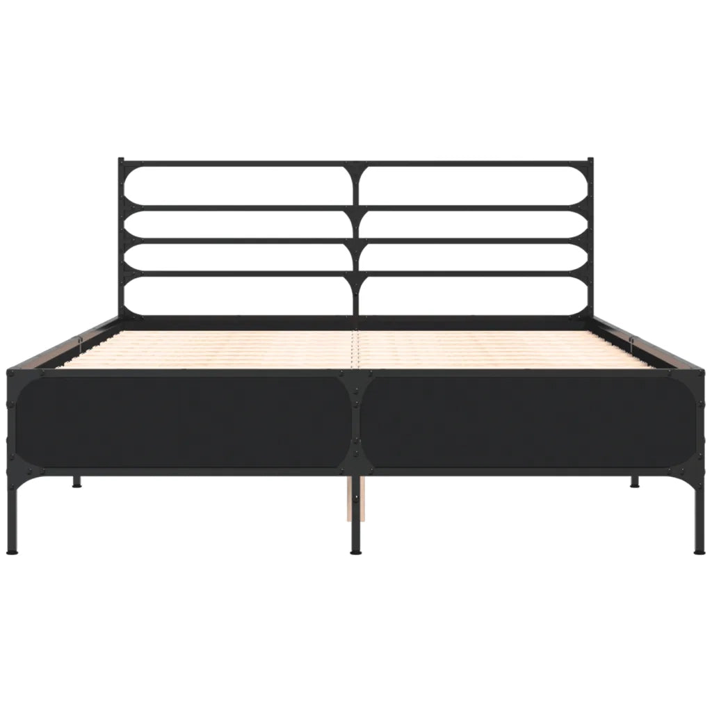Giroletto Nero 120x190 cm in Legno Multistrato e Metallo