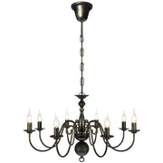 Elegante lampadario classico in metallo per soggiorno 80 x 45 cm finitura anticata stile residenziale in metallo nero anticato 02_0046251