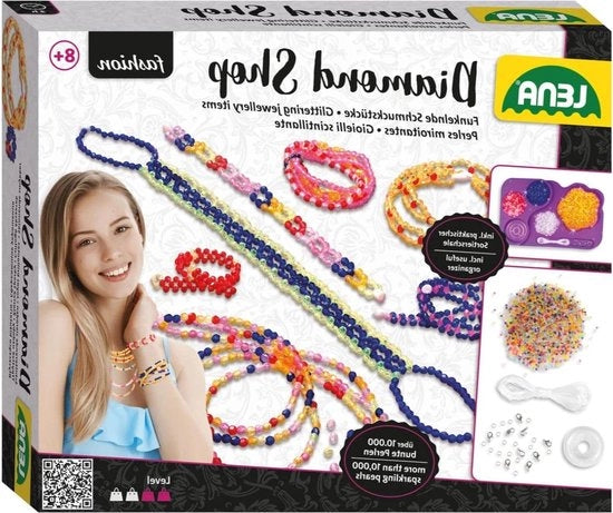 Set di confezione completa per bambini di 8 anni in su con 10.000 perle per ricamo - set di confezione per bambini per creare gioielli