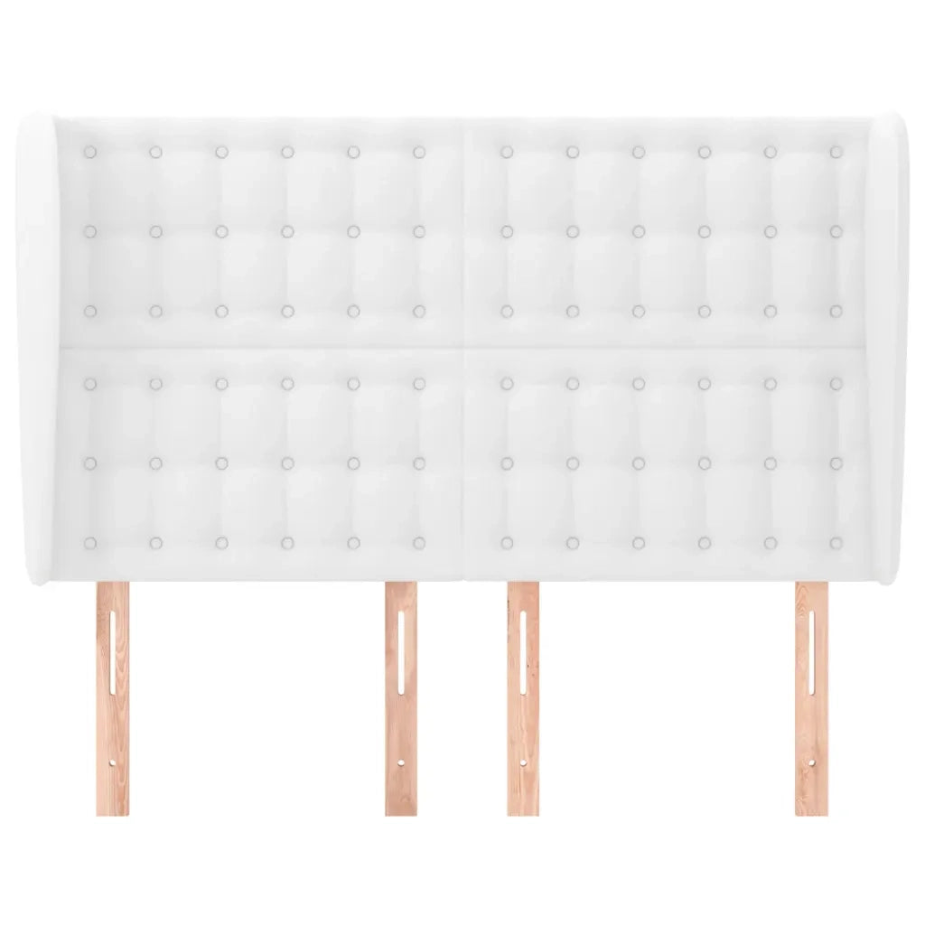Testiera | Testata ad Orecchio Bianca 147x23x118/128 cm in Similpelle