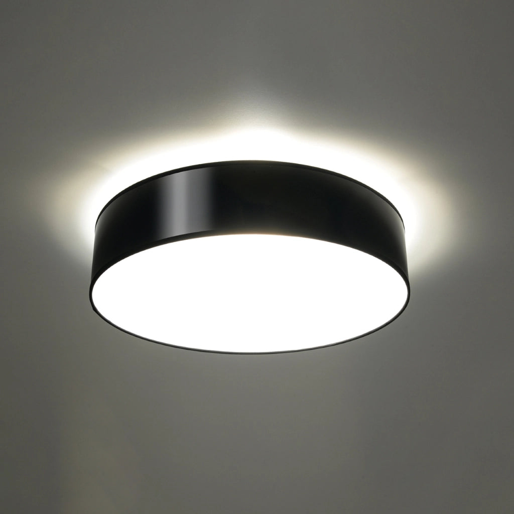 Plafoniera soffitto tonda nera Ø55 PIAZZA 4xE27 Pure Lume