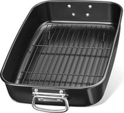 Padella per forno a 40 cm con griglia + rivestimento - padella per arrostire 6 kg di anatra - padella per arrostire anatra e tacchino per forno - teglia per forno con griglia grande - forma per arrostire 40 x 28 x 8 cm