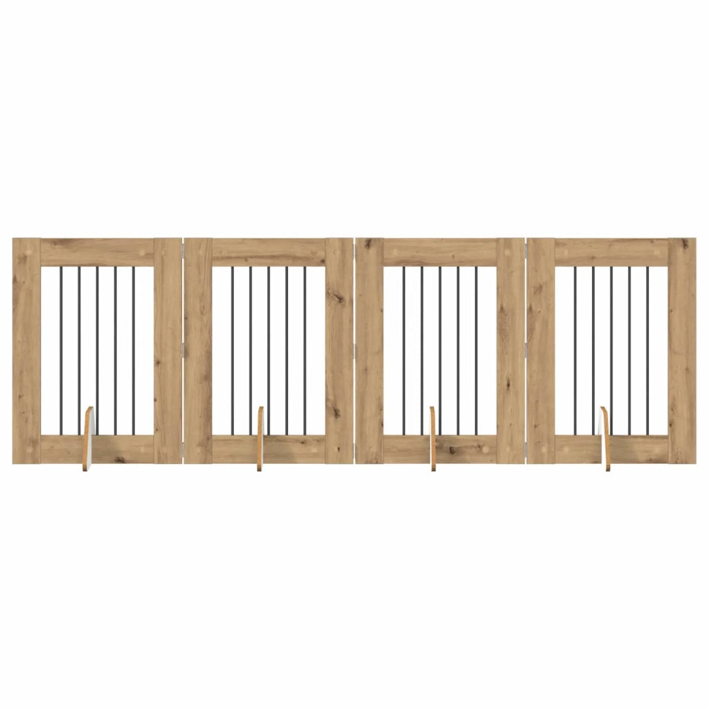 Cancello per cani con supporti 4 pcs Rovere Artigianale 892102