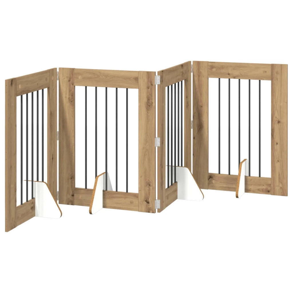 Cancello per cani pieghevole con supporti 4 pz 241 cm 892102
